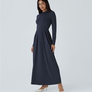 Halara Long Sleeve Navy Maxi Dress